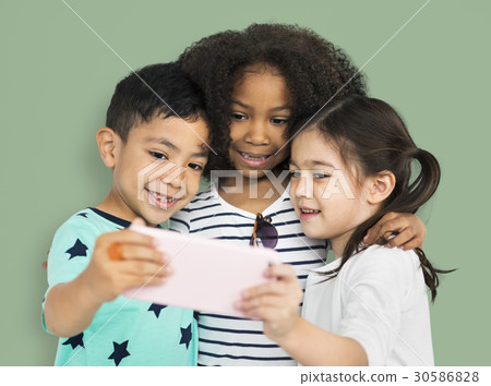 Little Children Selfie Posing Concept 30586828