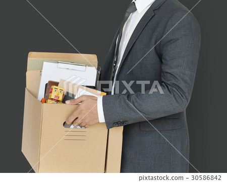 Business Man Holding Box Concept Business Man Holding Box Concept 30586842