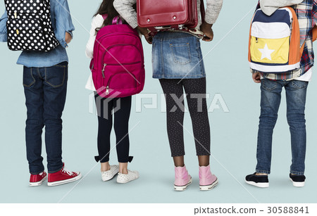 Group of children with backpack Group of children with backpack 30588841
