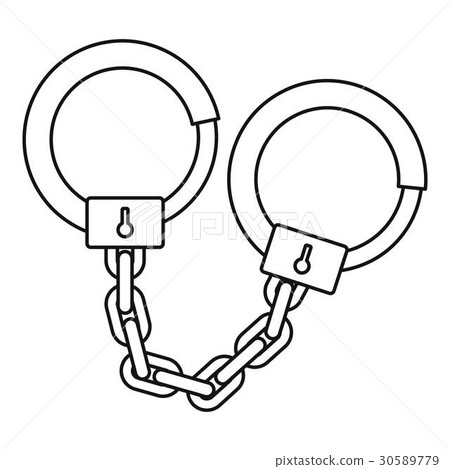 Handcuffs icon, outline style 30589779