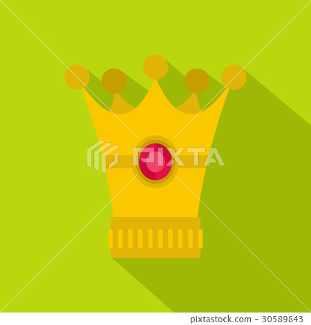 Medieval crown icon, flat style 30589843