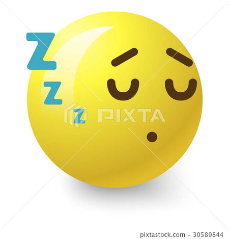 Sleepy smiley icon, cartoon style 30589844