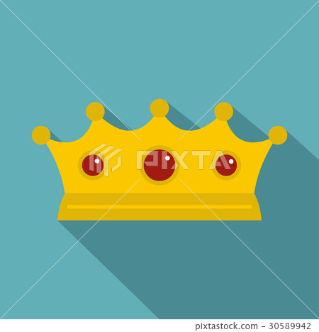 Jewelry crown icon, flat style 30589942
