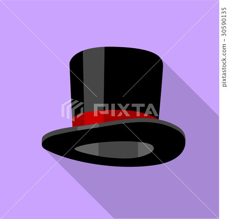 Silk hat icon, flat style Silk hat icon, flat style 30590135