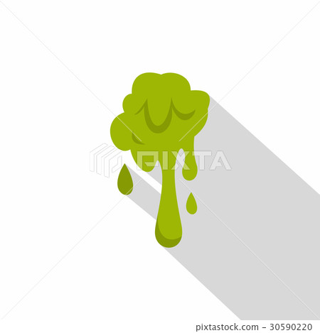 Green slime spot icon, flat style 30590220