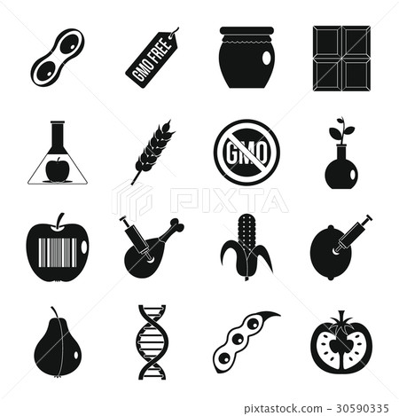 GMO icons set food, simple style - Stock Illustration [30590335] - PIXTA