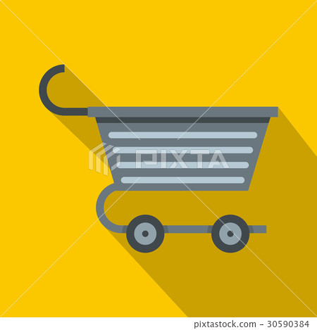 Metal trolley icon, flat style 30590384