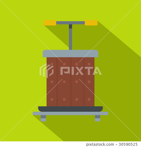 Wine press icon, flat style 30590525