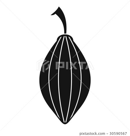 Black cardamom pod icon, simple style Black cardamom pod icon, simple style 30590567