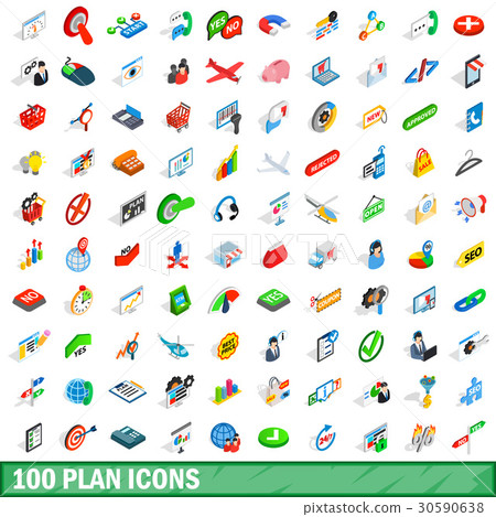 100 plan icons set, isometric 3d style 100 plan icons set, isometric 3d style 30590638