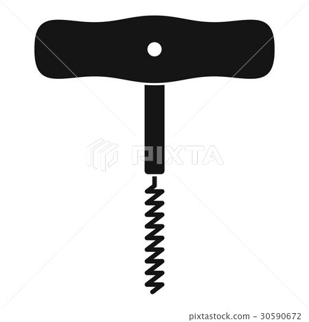 Corkscrew with a metal spiral icon, simple style 30590672