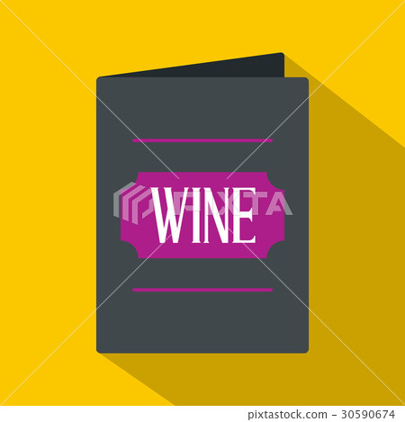 Black wine card icon, flat style Black wine card icon, flat style 30590674