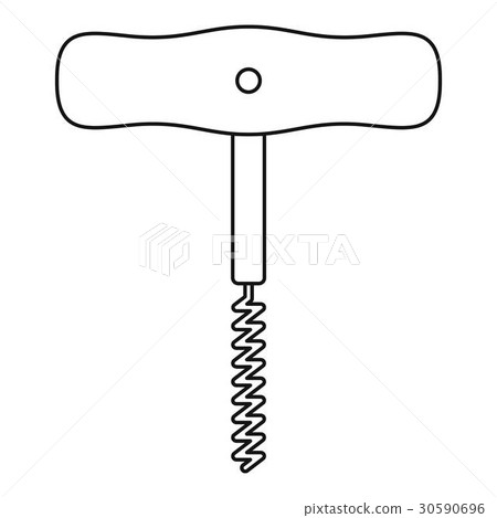 Corkscrew tool icon, outline style 30590696