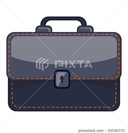 Black briefcase icon, cartoon style 30590735