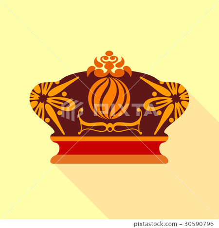 Imperial crown icon, flat style-插圖素材 [30590796] - PIXTA圖庫