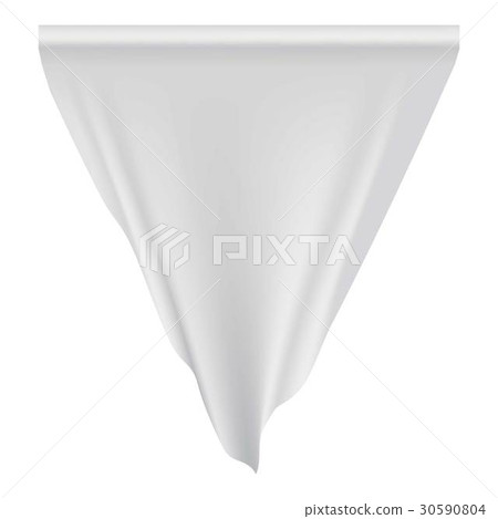 White pennant hanging mockup, realistic style 30590804