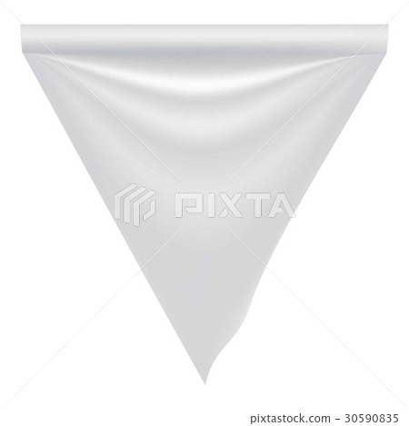 Fabric white blank flag mockup, realistic style Fabric white blank flag mockup, realistic style 30590835