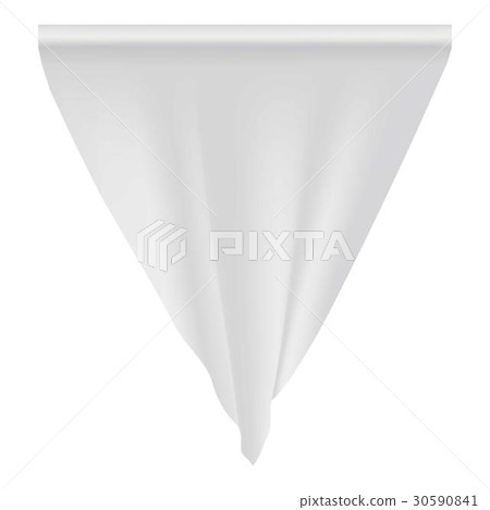 Empty white pennant mockup, realistic style Empty white pennant mockup, realistic style 30590841