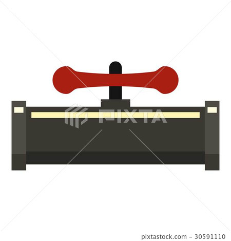 Red valvepipe icon, flat style 30591110