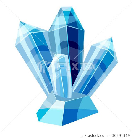 Blue crystals icon, cartoon style Blue crystals icon, cartoon style 30591349