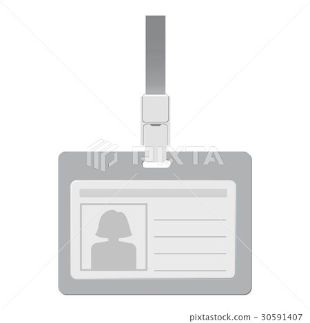Blank identification card with clasp mockup 30591407