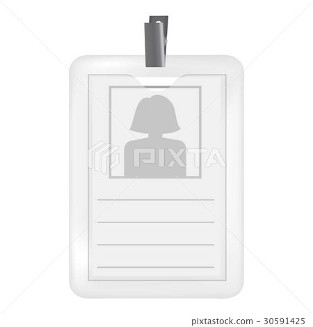 Name tag holder mockup, realistic style 30591425