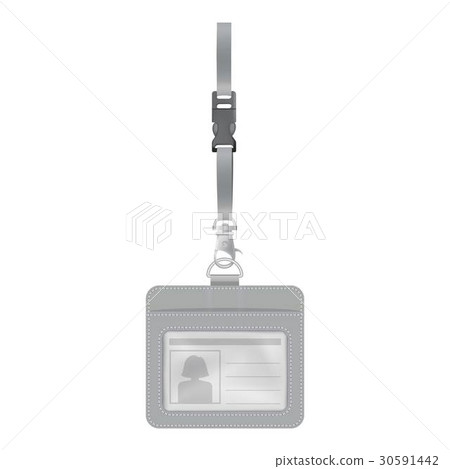 Blank badge with neckband mockup 30591442