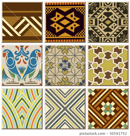 Antique ceramic tile pattern combo collection 30591752