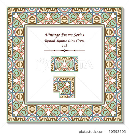 Vintage 3D frame Colorful Round Square Line Cross Vintage 3D frame Colorful Round Square Line Cross 30592303