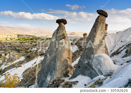Fairy chimneys near Urgup in Cappadocia. Turkey 30592626