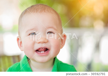 Portrait of A Happy Mixed Race Chinese and Caucasian Baby Boy Portrait of A Happy Mixed Race Chinese and Caucasian Baby Boy 30592791