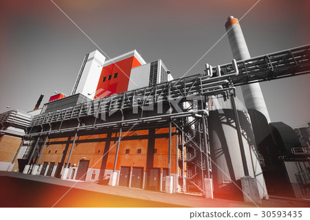 Modern industrial factory against blue sky 30593435