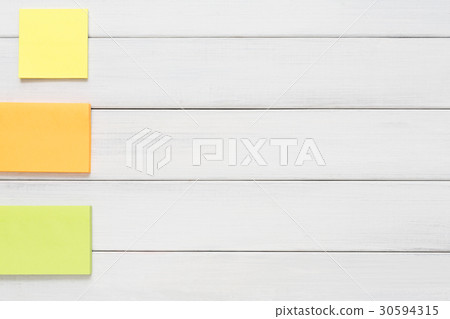 Stationery supply - sticky notes paper on wood Stationery supply - sticky notes paper on wood 30594315