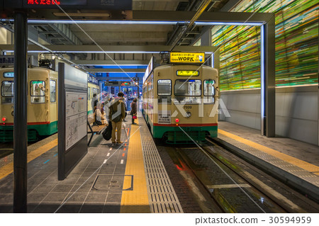 tram in the Toyama station Japan tram in the Toyama station Japan 30594959