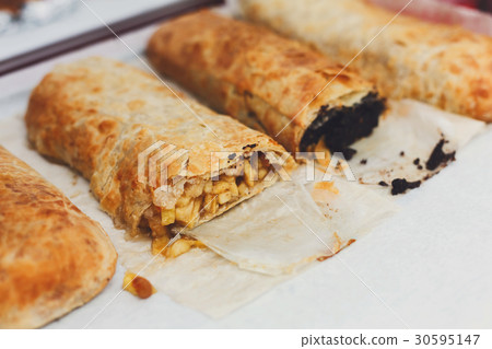 Sweet strudel with poppy and apples choice on 30595147