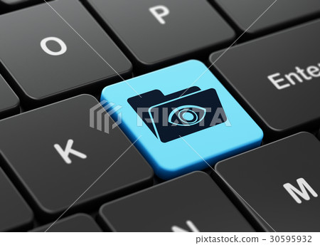 Finance concept: Folder With Eye on computer Finance concept: Folder With Eye on computer 30595932