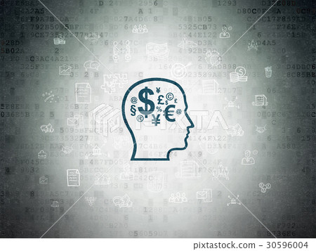 Finance concept: Head With Finance Symbol on Finance concept: Head With Finance Symbol on 30596004