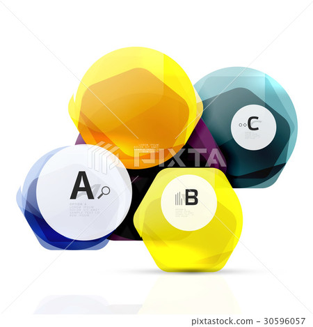 Shiny hexagons with infographics options Shiny hexagons with infographics options 30596057