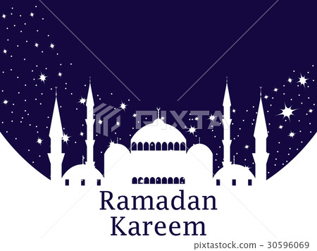 Mosque and stars. Ramadan Kareem. Muslim holiday 30596069