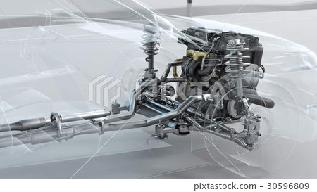 City car structure overview during driving. 3d 30596809