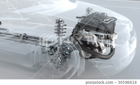 City car structure overview during driving. 3d 30596818
