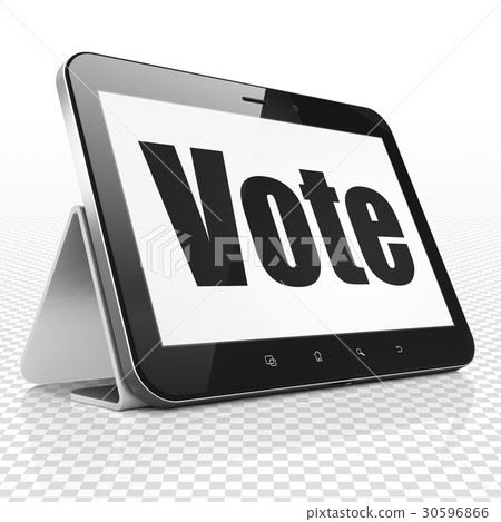 Politics concept: Tablet Computer with Vote on 30596866