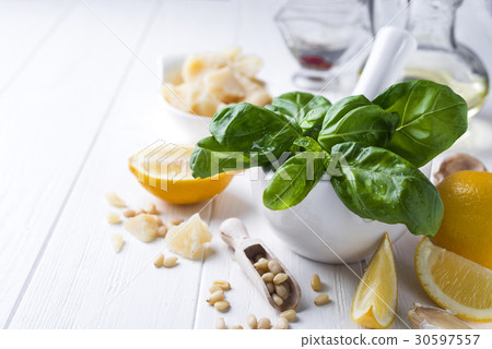 Pesto sauce ingredients Pesto sauce ingredients 30597557
