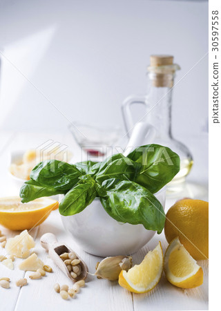 Pesto sauce ingredients Pesto sauce ingredients 30597558