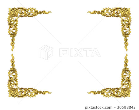 Pattern of wood frame carve flower on white Pattern of wood frame carve flower on white 30598842