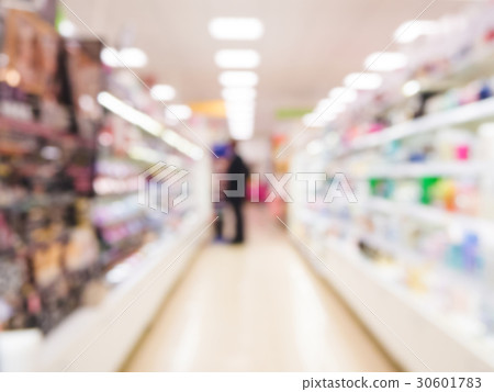 blurred supermarket aisle 30601783