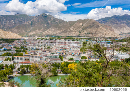 Lhasa town and surrounding mountains 30602066