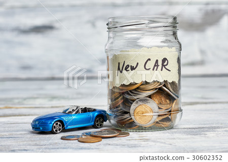 Toy car, money and card. 30602352