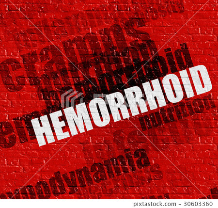 Healthcare concept: Hemorrhoid on Red Brick Wall . Healthcare concept: Hemorrhoid on Red Brick Wall . 30603360