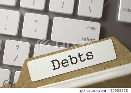 Folder Index with Inscription Debts. 3D. 30603378